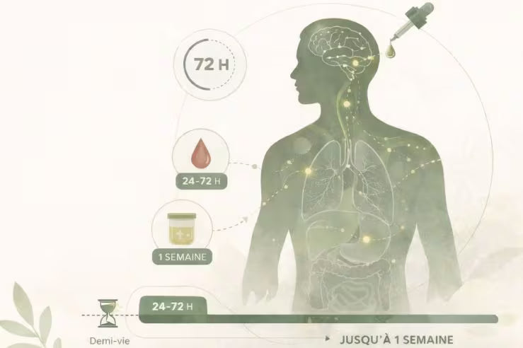 Combien de temps reste le CBD dans l'organisme ?