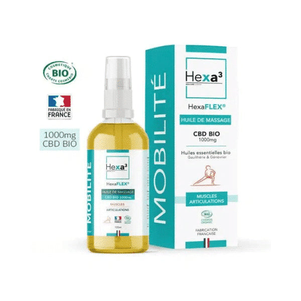 Huile de Massage CBD Bio HexaFLEX® 100ml – Hexa3